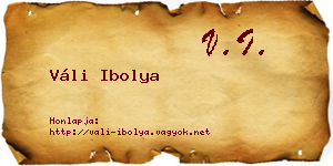 Váli Ibolya névjegykártya